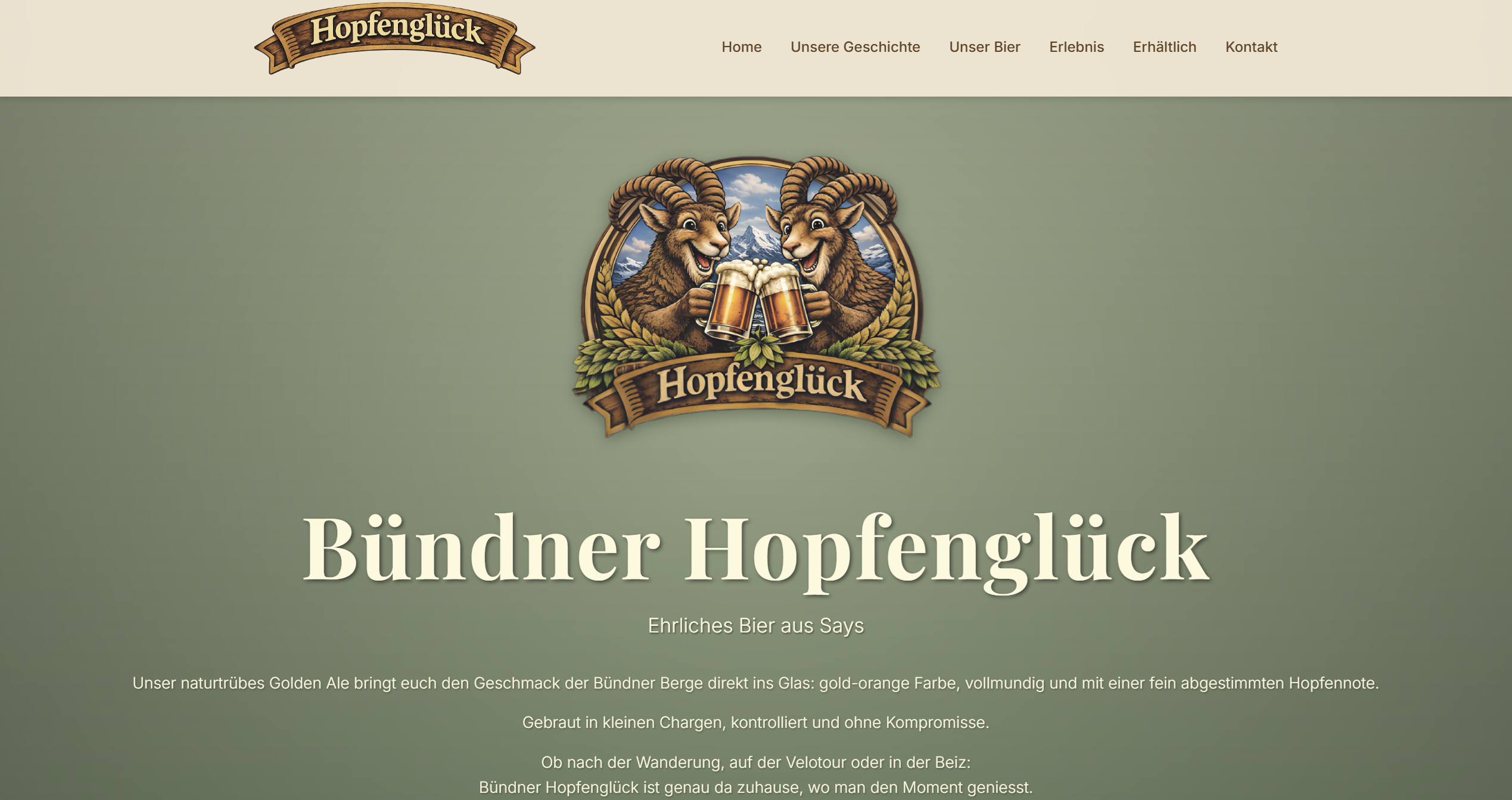Bündner Hopfenglück Website